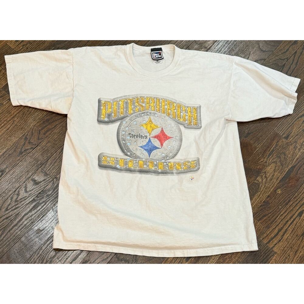 Vintage Pittsburgh Steelers Spell Out Graphic Football T-Shirt 90s Size XL